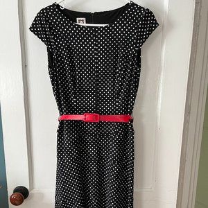 Anne Klein dress, size 4 black and white polka dots NWOT
